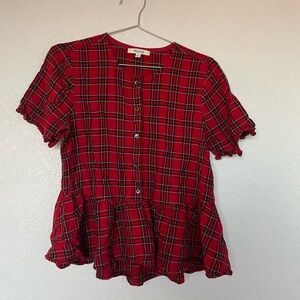 Madewell top - plaid, small